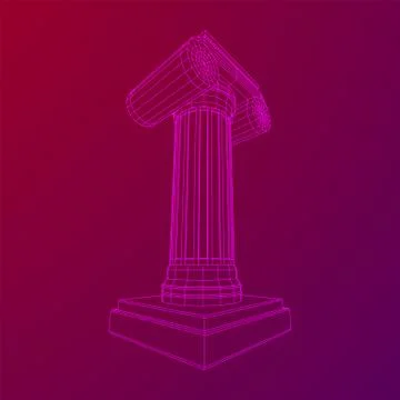 Greek ionic column. Ancient pillars. 스톡 일러스트