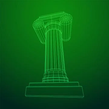 Greek ionic column. Ancient pillars. 스톡 일러스트