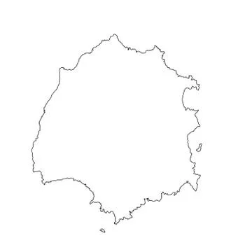 Greek Island Thasos vector map line contour silhouette Stock Illustration
