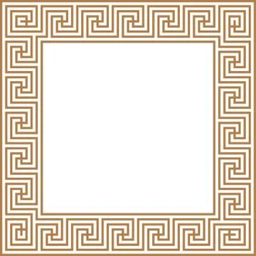 Greek key border frame. Abstract geometric. Vector Illustrazione stock