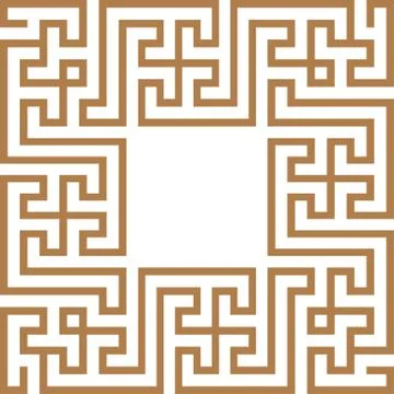 Greek key border frame. Abstract geometric. Vector Illustrazione stock