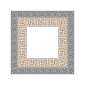 Greek key border frame. Abstract geometric. Vector イラスト素材