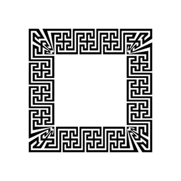 Greek key border frame. Abstract geometric. Vector Illustrazione stock