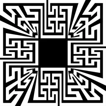 Greek key border frame. Abstract geometric. Vector Illustrazione stock
