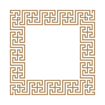 Greek key border frame. Abstract geometric. Vector Illustrazione stock