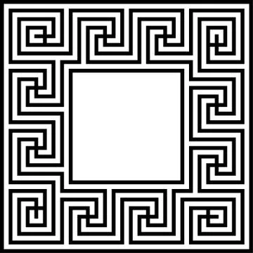 Greek key border frame. Abstract geometric. Vector Stock Illustration