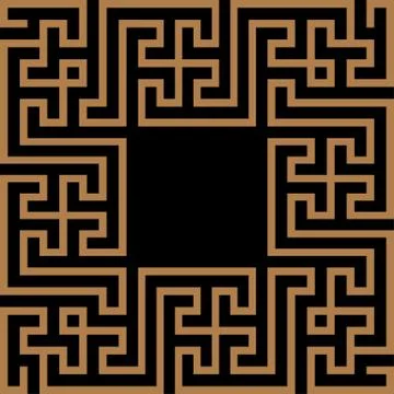 Greek key border frame. Abstract geometric. Vector Illustrazione stock