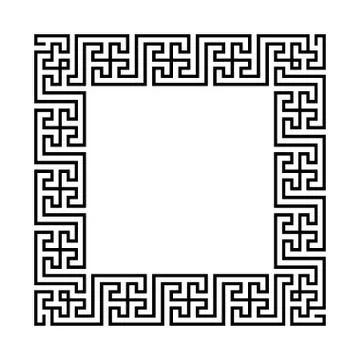Greek key border frame. Abstract geometric. Vector Illustrazione stock