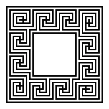 Greek key border frame. Abstract geometric. Vector Stock Illustration