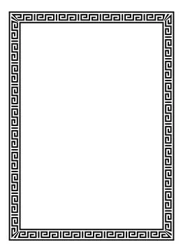 Greek Key Frame Collection Vector Illustration Ancient Meander Border Decor.. Stock Illustration
