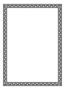 Greek Key Frame Collection Vector Illustration Ancient Meander Border Decor.. Stock Illustration