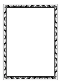 Greek Key Frame Collection Vector Illustration Ancient Meander Border Decor.. Stock Illustration