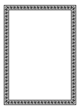 Greek Key Frame Collection Vector Illustration Ancient Meander Border Decor.. Stock Illustration
