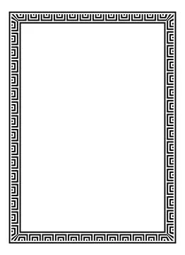 Greek Key Frame Collection Vector Illustration Ancient Meander Border Decor.. Illustrazione stock