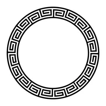 Greek key pattern, circular border with meander pattern Stock Illustration