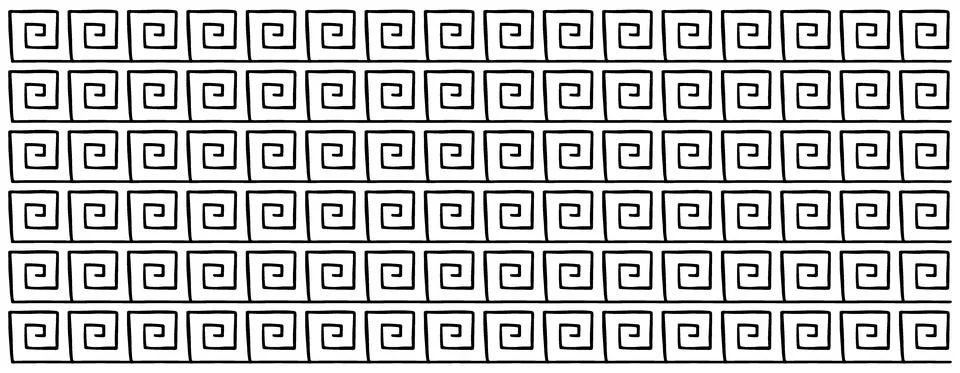 Greek key pattern seamless vector background tile. Monochrome swatch with Stock Illustration