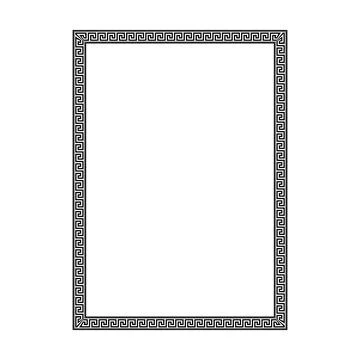 Greek Key Rectangle Frame Classic Meander Decorative Border Stock Illustration