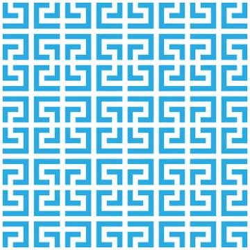 Greek key seamless pattern background in blue and white. Vintage and retro Stock Illustration