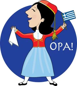 Greek Lady Dancing Stock Illustration