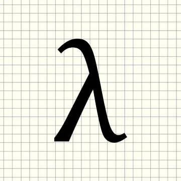 Greek letter lambda symbol 库存插图