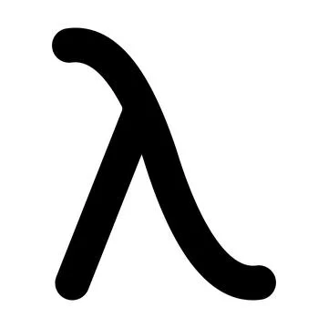 Greek letter Lambda Symbol, Minimalistic Black Icon on White Background Stock Illustration