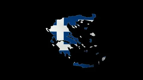 Greek map flag with alpha channel Stock Footage 8984036