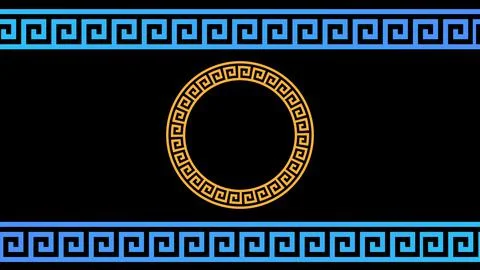 Greek Meander Pattern Background illustration abstract background. 스톡 일러스트