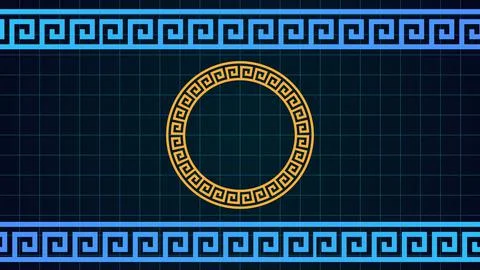 Greek Meander Pattern Background illustration abstract background. Stock Illustration