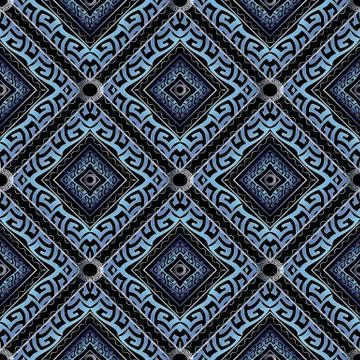 Greek meanders 3d seamless pattern. Vector grecian background. Stock Illustration