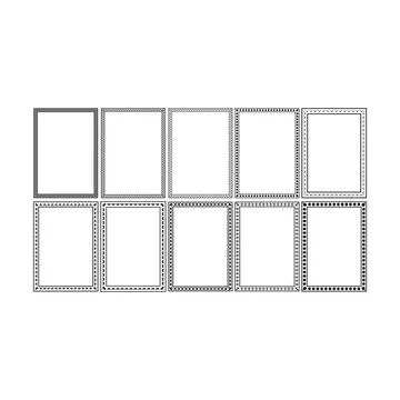 Greek Motif Rectangle Frame Set Decorative Geometric Border Collection Stock Illustration