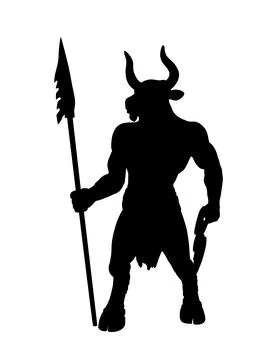 Greek mythology creature Minotaur vector silhouette イラスト素材
