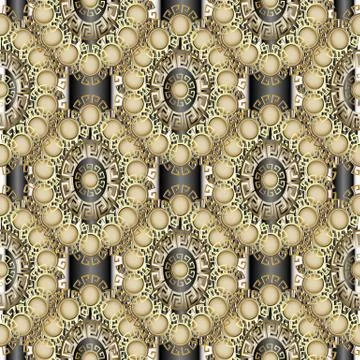 Greek ornate seamless pattern. Abstract vector striped background. Ancient go 스톡 일러스트