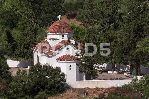 Greek orthodox church at Kalo Chorio, Crete Stock Photos