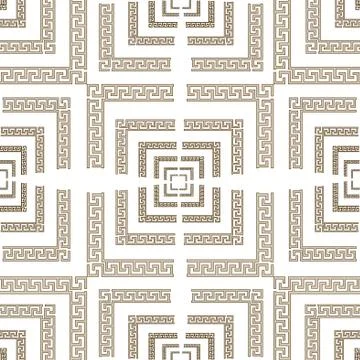 Greek pattern border colored geometric figure pattern white Stock Illustration