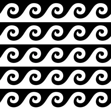 Greek pattern vector seamless design, ancient waves Illustrazione stock