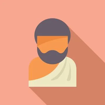 Greek philosopher icon, flat style Stock Illustration