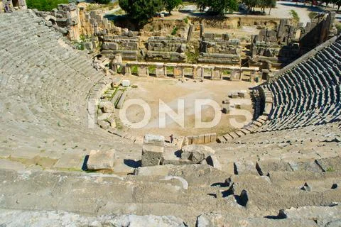 Greek-Roman amphitheater. Turkey. Stock Photos