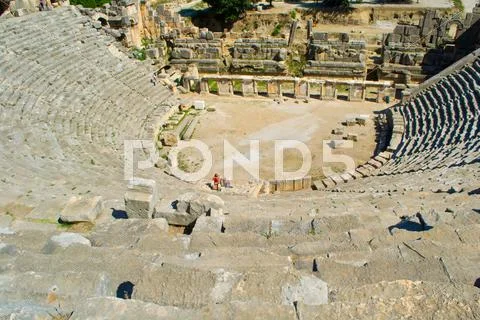 Greek-Roman amphitheater. Turkey. Stock Photos