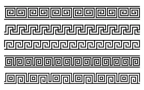 Greek roman pattern border decorative ornament. Ancient greek meander vector Illustrazione stock