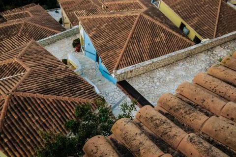 Greek rooftops Foto stock
