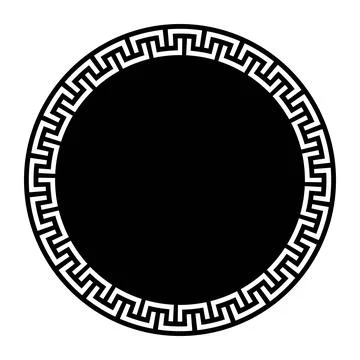 Greek round frame. Patterns of Greece and ancient Rome. Greek circle frame.  스톡 일러스트