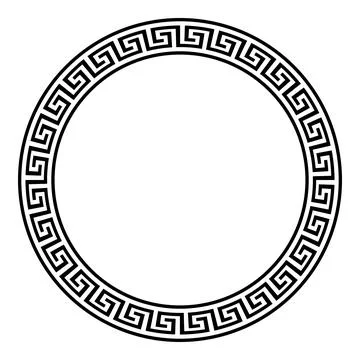 Greek round frame. Patterns of Greece, ancient Rome. Circle european border.  Stock Illustration
