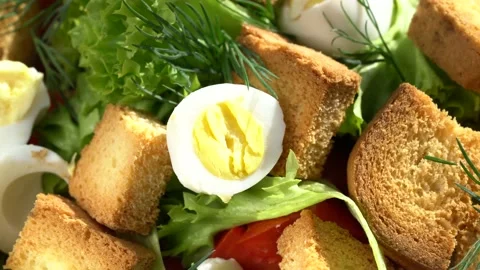 Greek Salad, close up Stock Footage