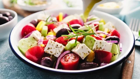 Greek salad Stock Footage 255324404