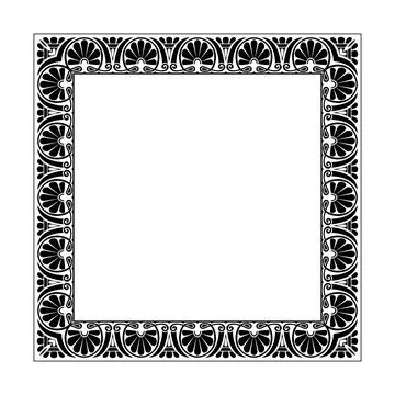 Greek square classic frame. Patterns of Greece, ancient Rome. Square european  Stock Illustration