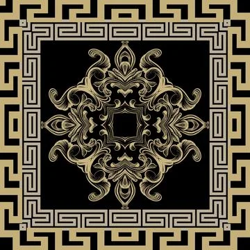 Greek square frames seamless pattern. Ornamental geometric background. Repeat 스톡 일러스트