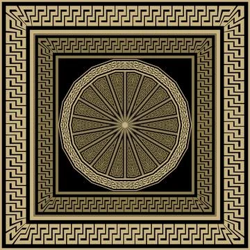 Greek square frames seamless pattern. Ornamental geometric backg 스톡 일러스트