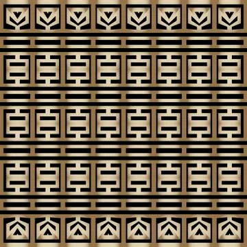 Greek style vector borders seamless pattern. Ornammental tribal geometric Stock Illustration