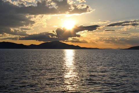 Greek sunset Stock Photos
