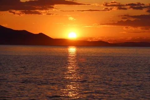 Greek sunset Stock Photos